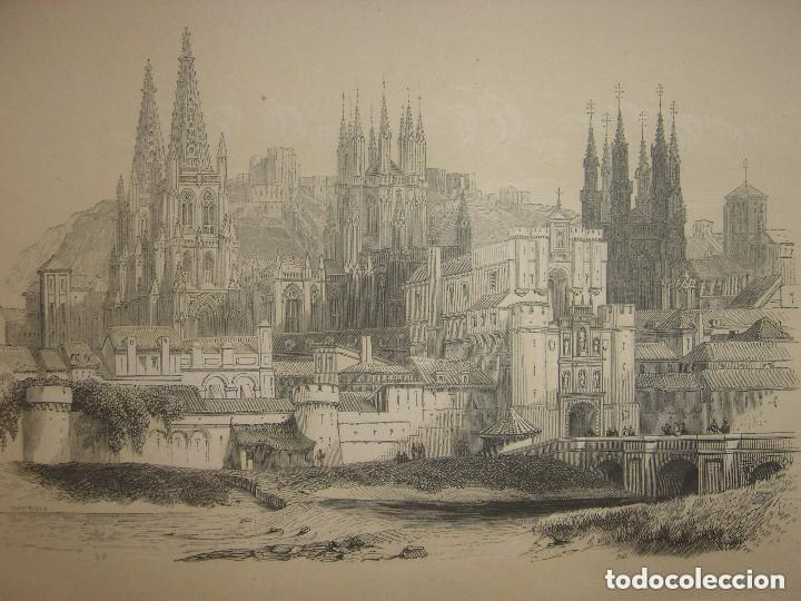 Arte: GRABADO BURGOS, PUENTE Y ARCO DE SANTA MARIA,1848,PARIS, DE CUENDIAS, ESPL&Eacute;NDIDO ESTADO