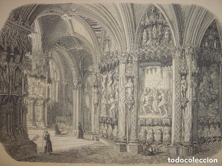 Arte: GRABADO INTERIOR DE LA CATEDRAL DE BURGOS, 1848,PARIS, DE CUENDIAS, ESPL&Eacute;NDIDO ESTADO