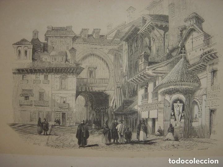 Arte: GRABADO PLAZA DE LA BIRRAMBLA DE GRANADA, 1848,PARIS, DE CUENDIAS, ESPL&Eacute;NDIDO ESTADO