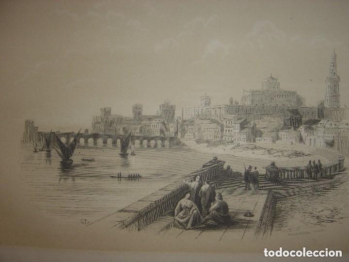 Arte: GRABADO C&Oacute;RDOBA, PUENTE ROMANO, MEZQUITA, 1848,PARIS, DE CUENDIAS, ESPL&Eacute;NDIDO ESTADO