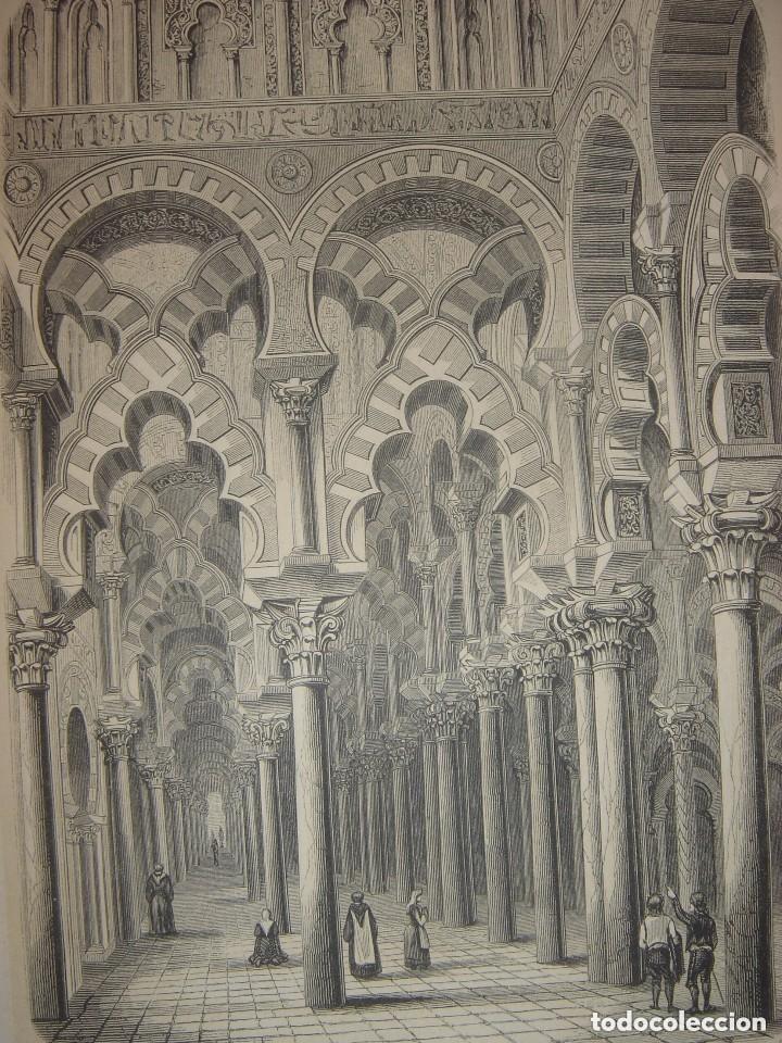 Arte: GRABADO INTERIOR DE LA MEZQUITA DE C&Oacute;RDOBA, 1848,PARIS, DE CUENDIAS, ESPL&Eacute;NDIDO ESTADO