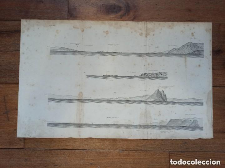 Arte: PERFILES COSTA BARBATE, TARIFA, SAN ROQUE, GIBRALTAR, CADIZ, ORIGINAL, MADRID, 1873