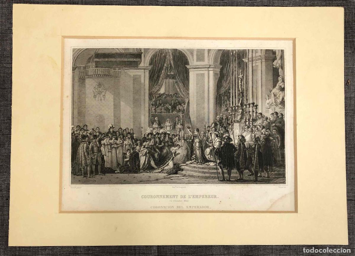 Arte: GRABADO CALCOGRAFICO NAPOLEON. CORONACION DEL EMPERADOR 2 DECEMBRE 1804