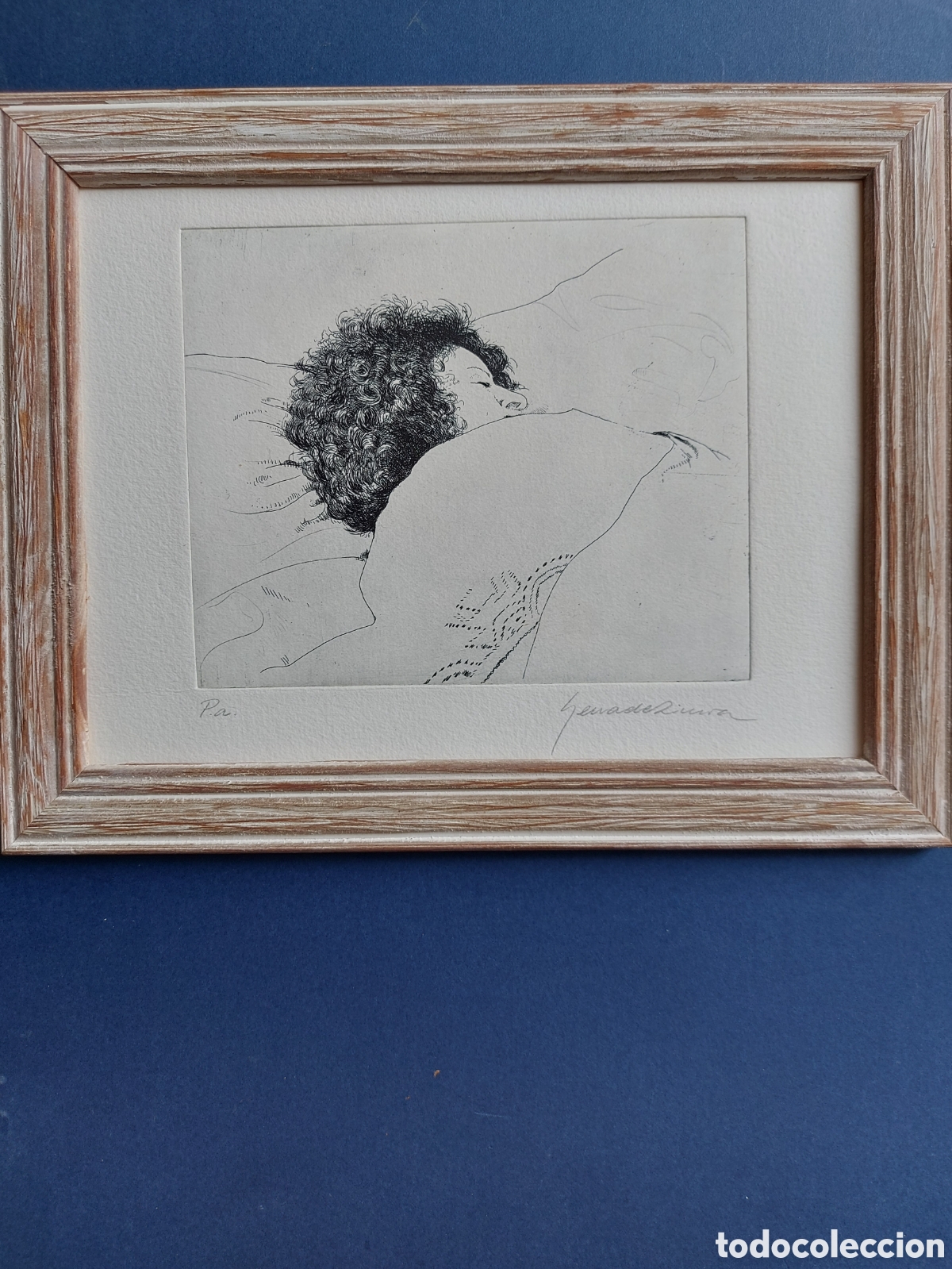 Arte: X. SERRA DE RIVERA &rdquo;JOVEN DURMIENDO&rdquo;GRABADO