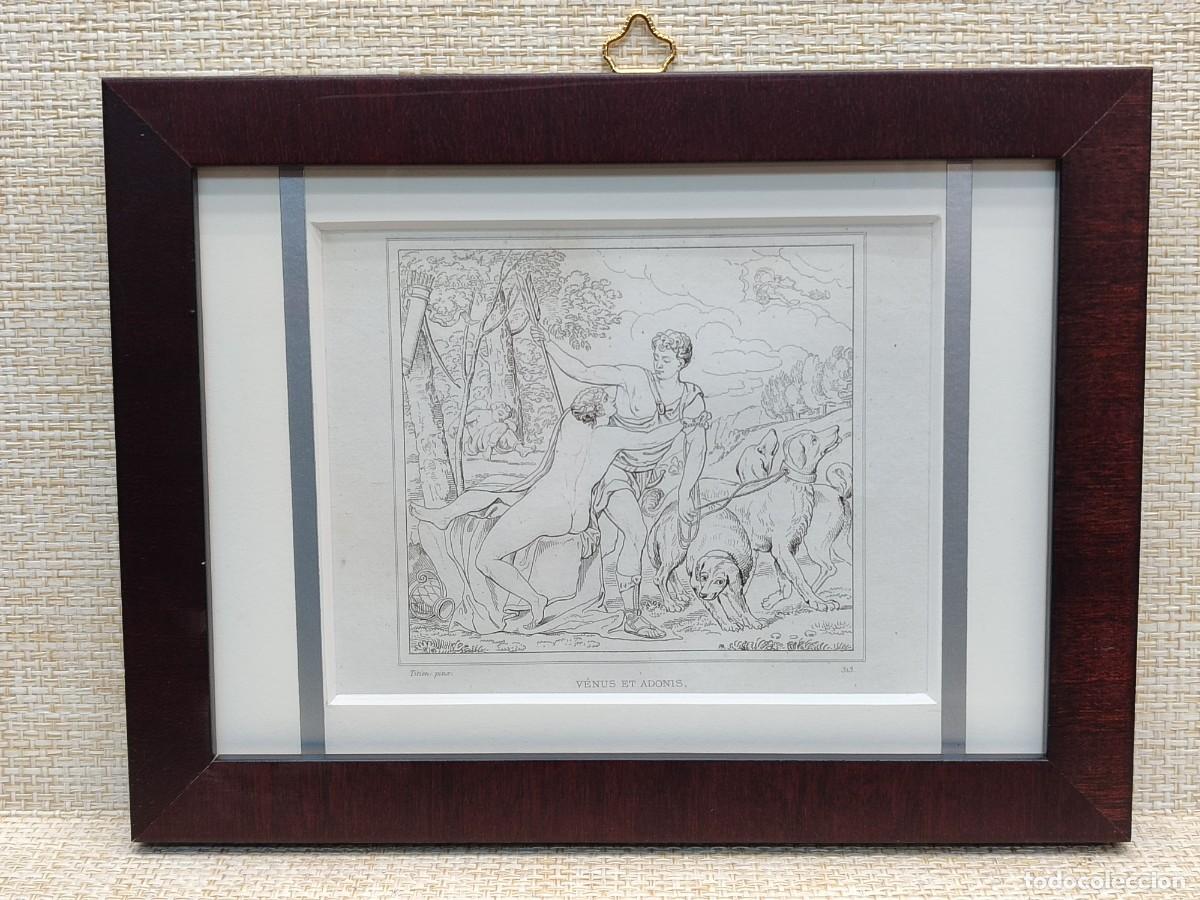 Arte: Venus y Adonis de Tiziano. Musee peinture et de sculpture. Reveil. S. XIX. cuadro. Mitologia