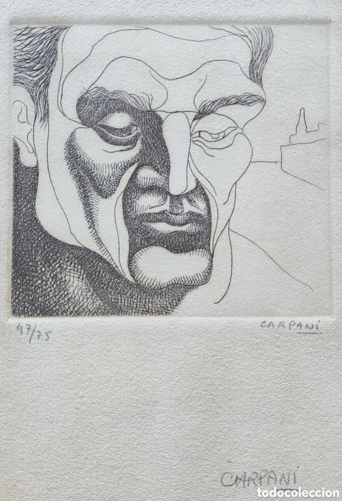 Arte: Ricardo Carpani (1930-1997). Grabado. Original. Firmado. Numerado. Argentina. Buenos Aires. Tigre.
