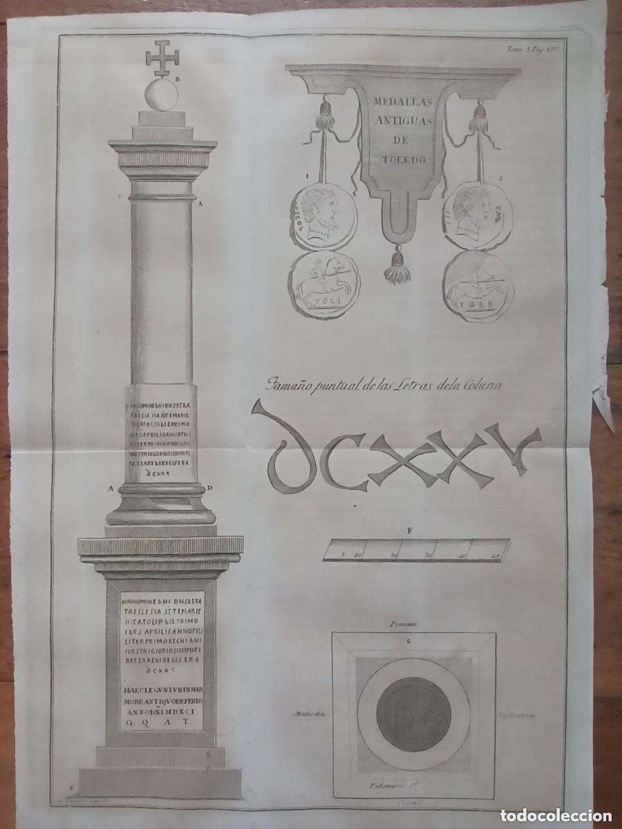 Arte: GRABADO COLUMNA CONSAGRACI&Oacute;N IGLESIA VISIGODA, TOLEDO, ORIGINAL, MADRID, 1862, ESPL&Eacute;NDIDO ESTADO