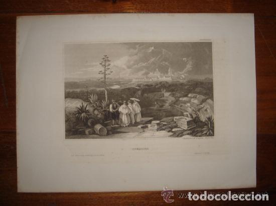 Arte: GRABADO VISTA DE IT&Aacute;LICA, SEVILLA, ROBERTS, ORIGINAL,HIDLBURGHAUSEN, 1840, ESPL&Eacute;NDIDO ESTADO