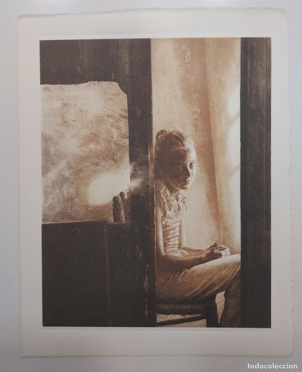 Arte: Grabado. EDUARDO NARANJO (Badajoz). LA NI&Ntilde;A DE LA SILLA (CONTRALUZ). 1985. (18 x 22 cm). Sin firmar