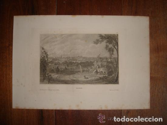 Arte: GRABADO VISTA DE MADRID, ORIGINAL,HIDLBURGHAUSEN, 1840,ESPL&Eacute;NDIDO ESTADO