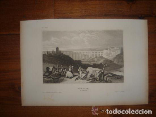 Arte: GRABADO VISTA DE SEGOVIA, ACUEDUCTO, ROBERTS,ORIGINAL,HIDLBURGHAUSEN, 1840,ESPL&Eacute;NDIDO ESTADO