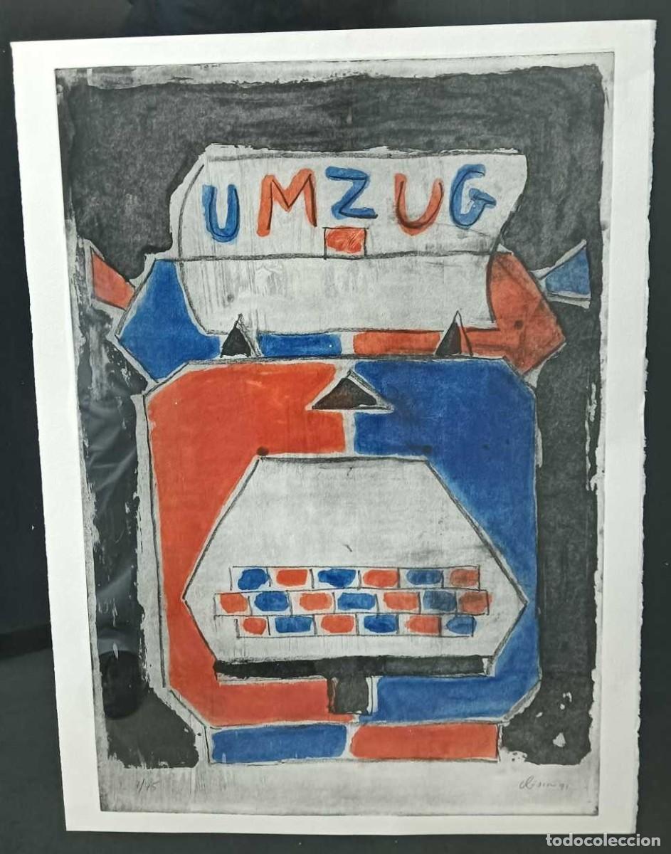 Arte: Manolo QUEJIDO (Sevilla 1946) grabado Umzug de 1991 de 76x56cms, firmado y numerado 7/75 Perfecto