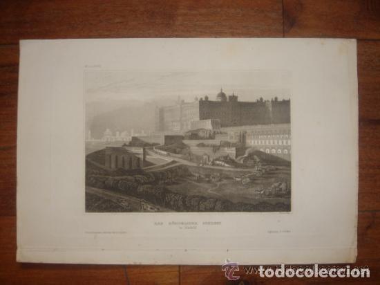 Arte: GRABADO DEL PALACIO REAL DE MADRID,ROBERTS,ORIGINAL,HIDLBURGHAUSEN, 1840, ESPL&Eacute;NDIDO ESTADO