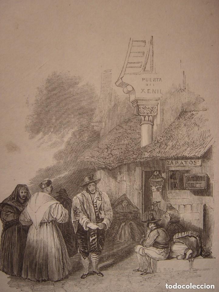 Arte: INFRECUENTE XILOGRAF&Iacute;A PUERTA DE GENIL GRANADA, ORIGINAL, 1835, DAVID ROBERTS, 1&ordf;EDICI&Oacute;N.