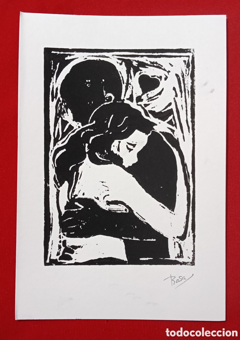 Arte: Linograbado. Pareja de enamorados