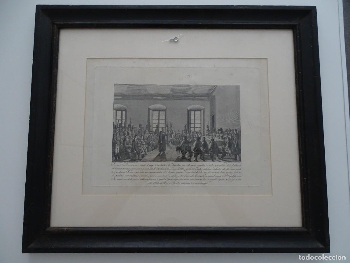 Arte: Miguel Gamborino: Grabado de la serie Heroes de Barcelona, 1815. Enmarcado.