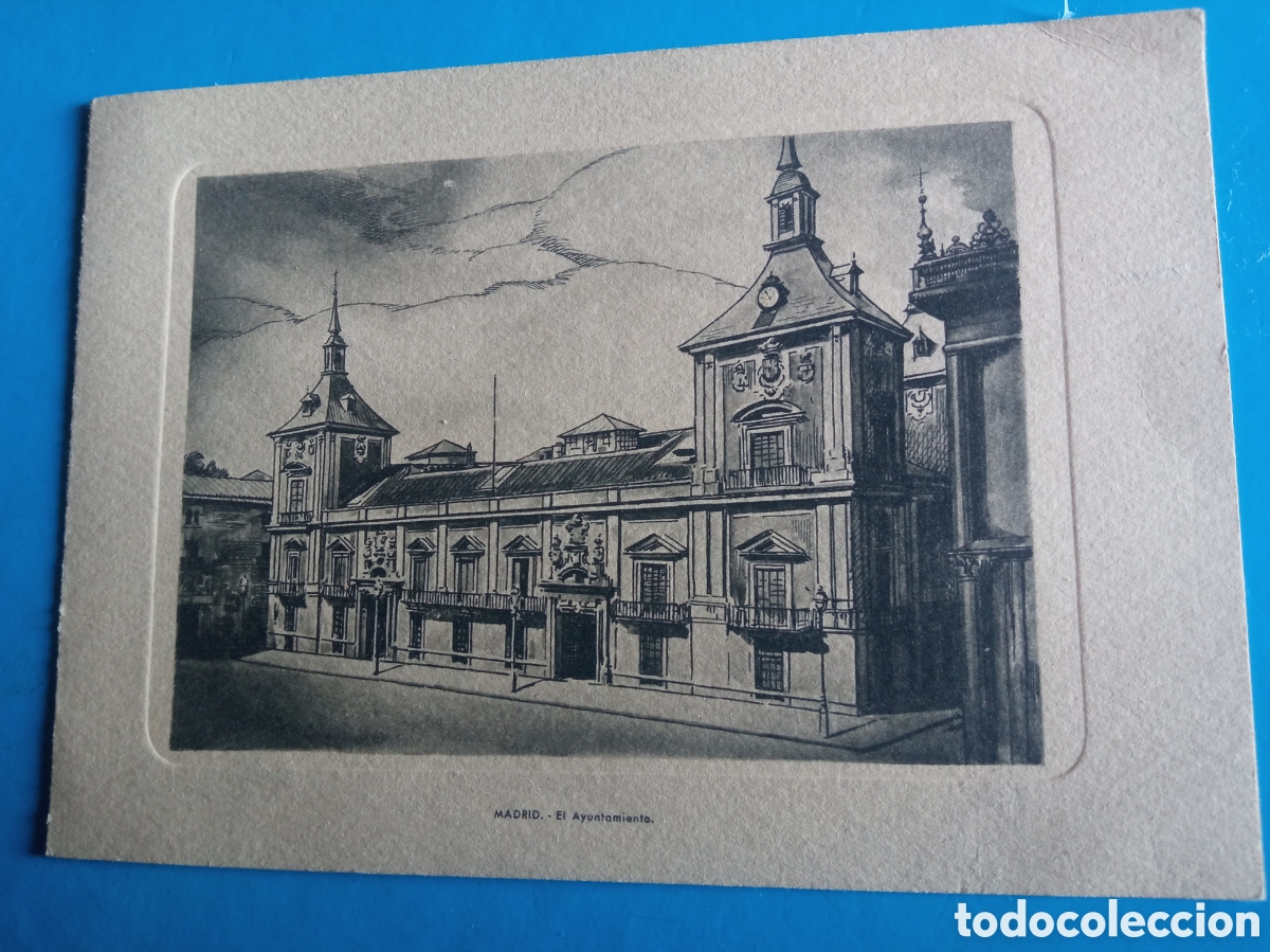 Arte: Bonito grabado, Madrid, El Ayuntamiento, mide 17x12 cm