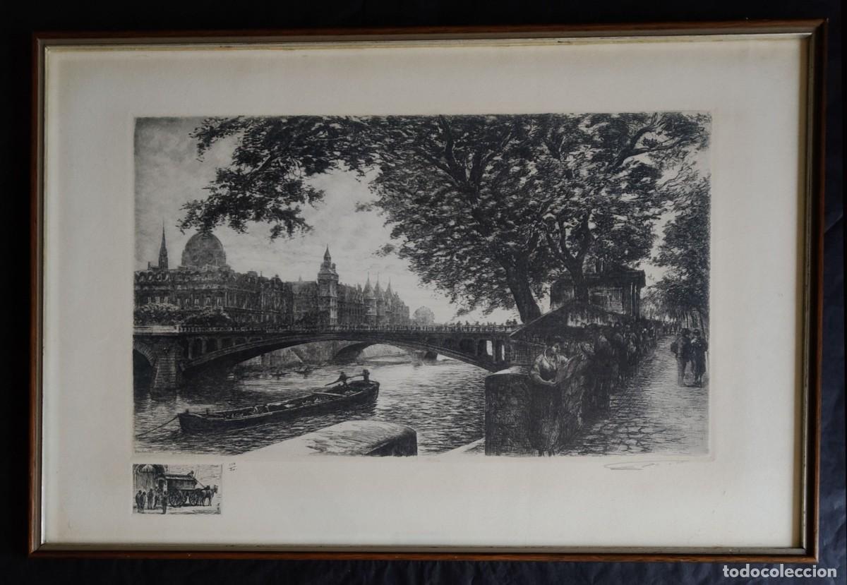 Arte: Aim&eacute; Edmond Dallemagne (1882&ndash;1971). Notre-Dame, aguafuerte firmado de 1916