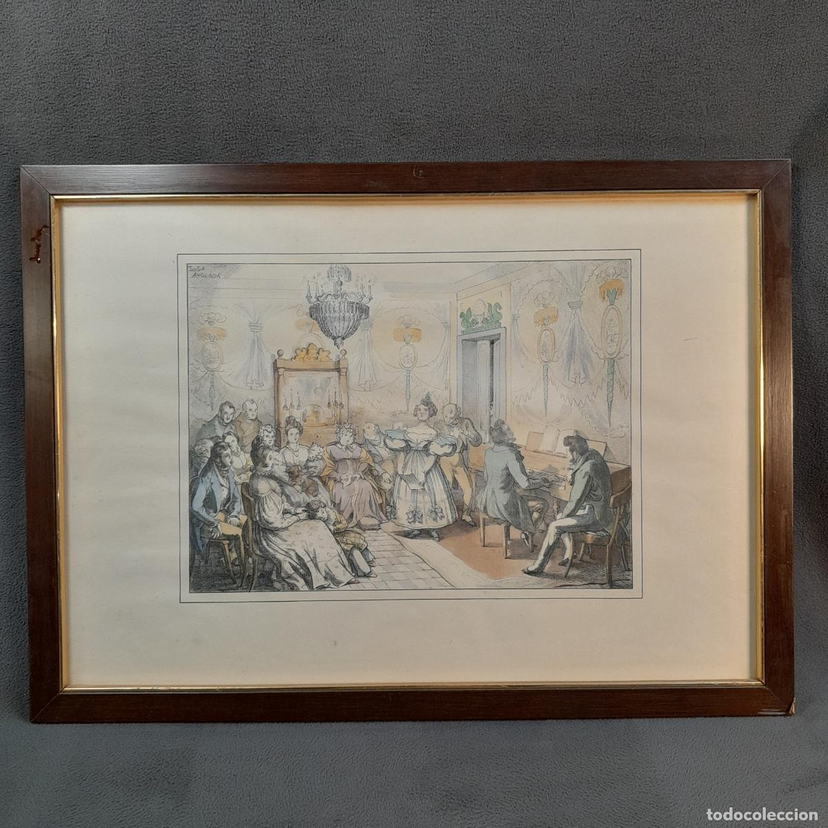 Arte: B-1905. OBRA: &rdquo;TERTULIA FAMILIAR&rdquo; DE LOLA ANGLADA. ACUARELA Y L&Aacute;PIZ. SIGLO XX
