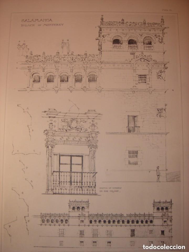 Arte: GRABADO ARQUITECTURA RENACENTISTA, PALACIO DE MONTERREY, SALAMANCA,FACHADA Y DETALLES,1893, PRENTICE