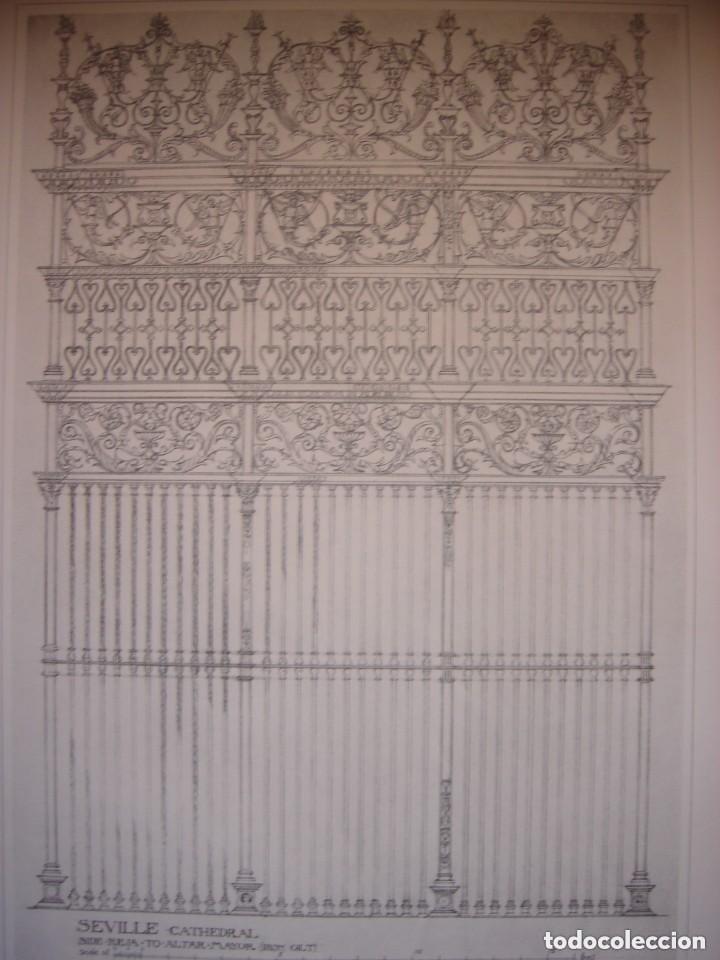 Arte: GRABADO ARQUITECTURA RENACENTISTA, REJA DEL ALTAR MAYOR DE LA CATEDRAL DE SEVILLA, 1893, PRENTICE.