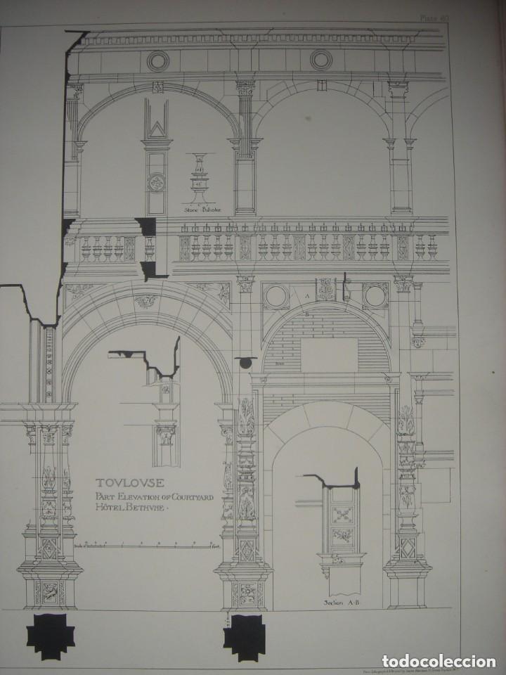 Arte: GRABADO DETALLES ORNAMENTALES RENACENTISTAS HOTEL BERNUY, TOULOUSE, FRANCIA, 1893, PRENTICE