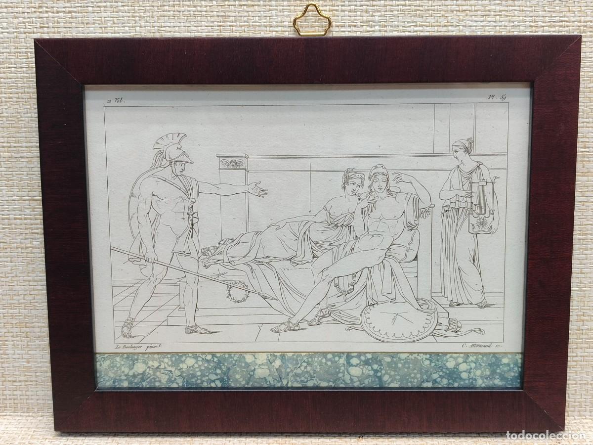 Arte: Reproches de H&eacute;ctor a Paris de Le Boulenger. Annales du musee 1806, cuadro.