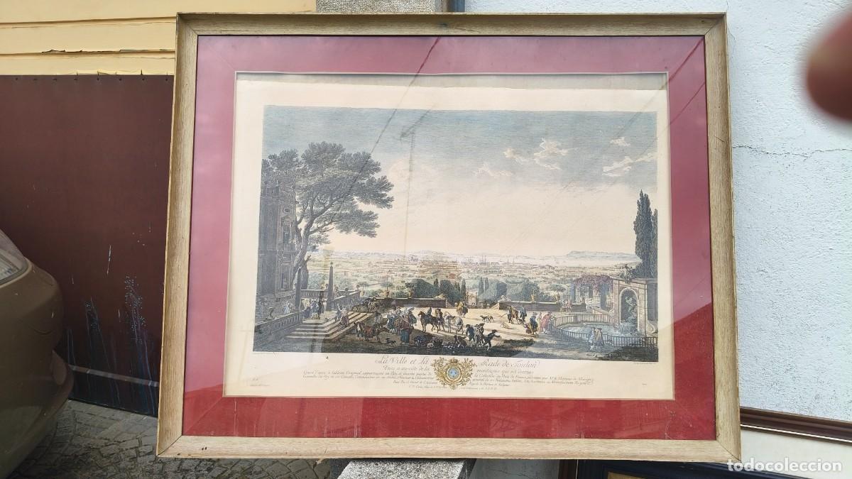 Arte: Gravure originale 1766 LE BAS th&egrave;me la rade de toulon unico
