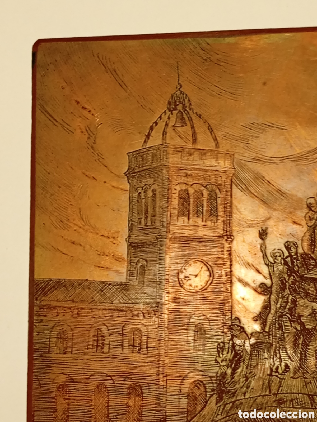 Arte: Placa de bronce grabada para imprimir.Barcelona. - Foto 6