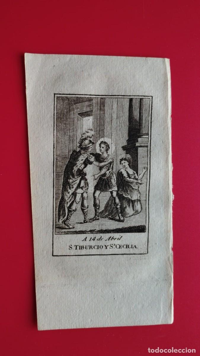 Arte: SAN TIBURCIO Y SANTA CECILIA.-GRABADO.-A&Ntilde;O 1819.