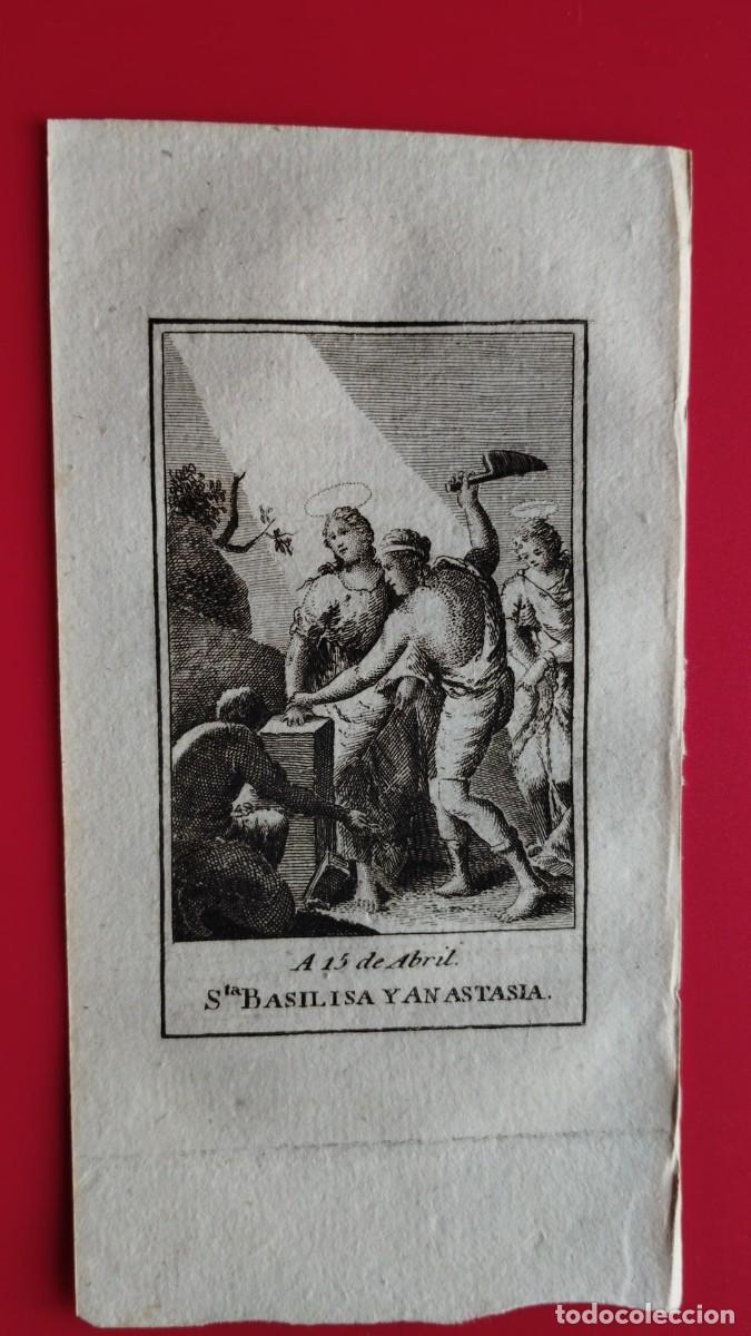Arte: SANTA BASILISA Y ANASTASIA.-GRABADO.-A&Ntilde;O 1819.