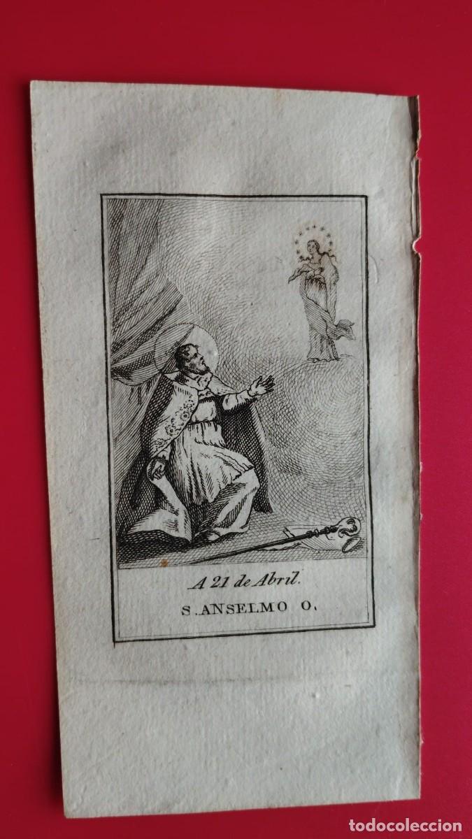 Arte: SAN ANSELMO.-OBISPO.-GRABADO.-A&Ntilde;O 1819.