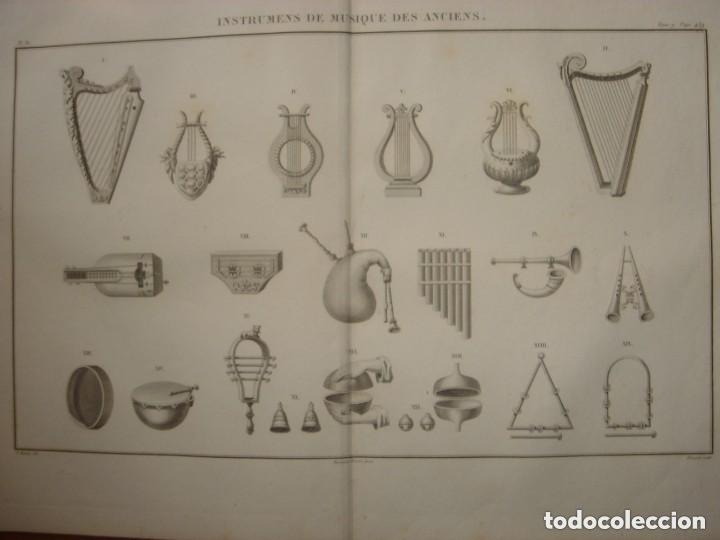 Arte: ESPL&Eacute;NDIDO GRABADO 19 INSTRUMENTOS MUSICALES DE LA ANTIGUEDAD,ORIGINAL, PARIS, CALMET,1836, PERFECTO