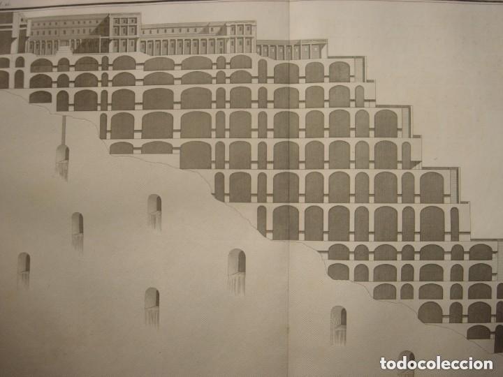 Arte: ESPL&Eacute;NDIDO GRABADO CORTE DE LOS CIMIENTOS TEMPLO REY SALOM&Oacute;N, ORIGINAL, PARIS, CALMET,1836, PERFECTO