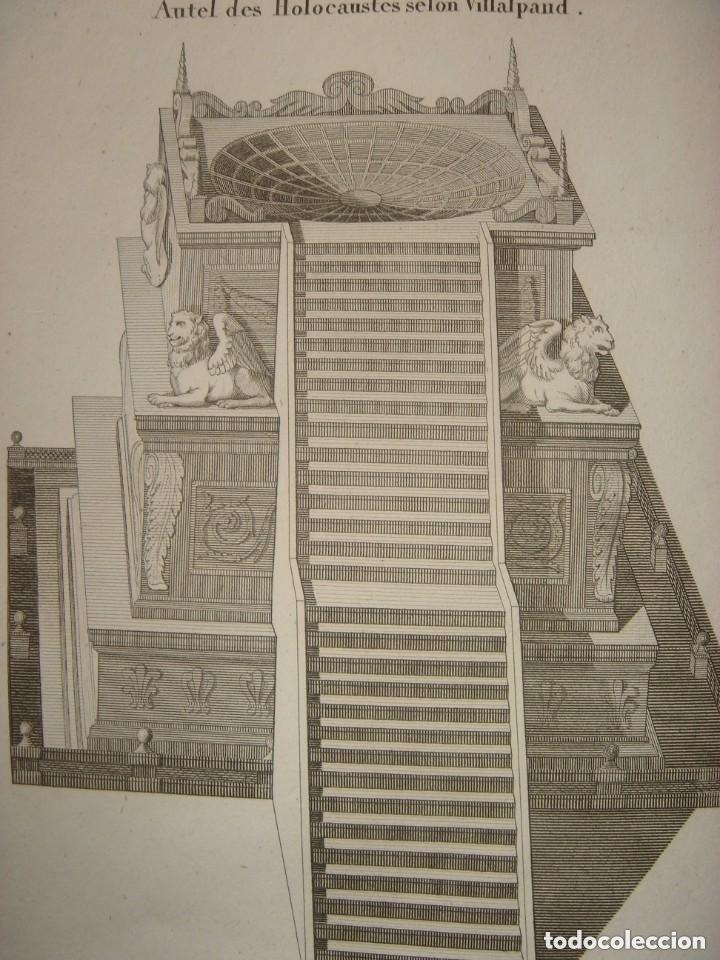 Arte: ESPL&Eacute;NDIDO GRABADO 3 ALTARES DEL HOLACAUSTO BIBLICO, ORIGINAL, PARIS, CALMET,1836.