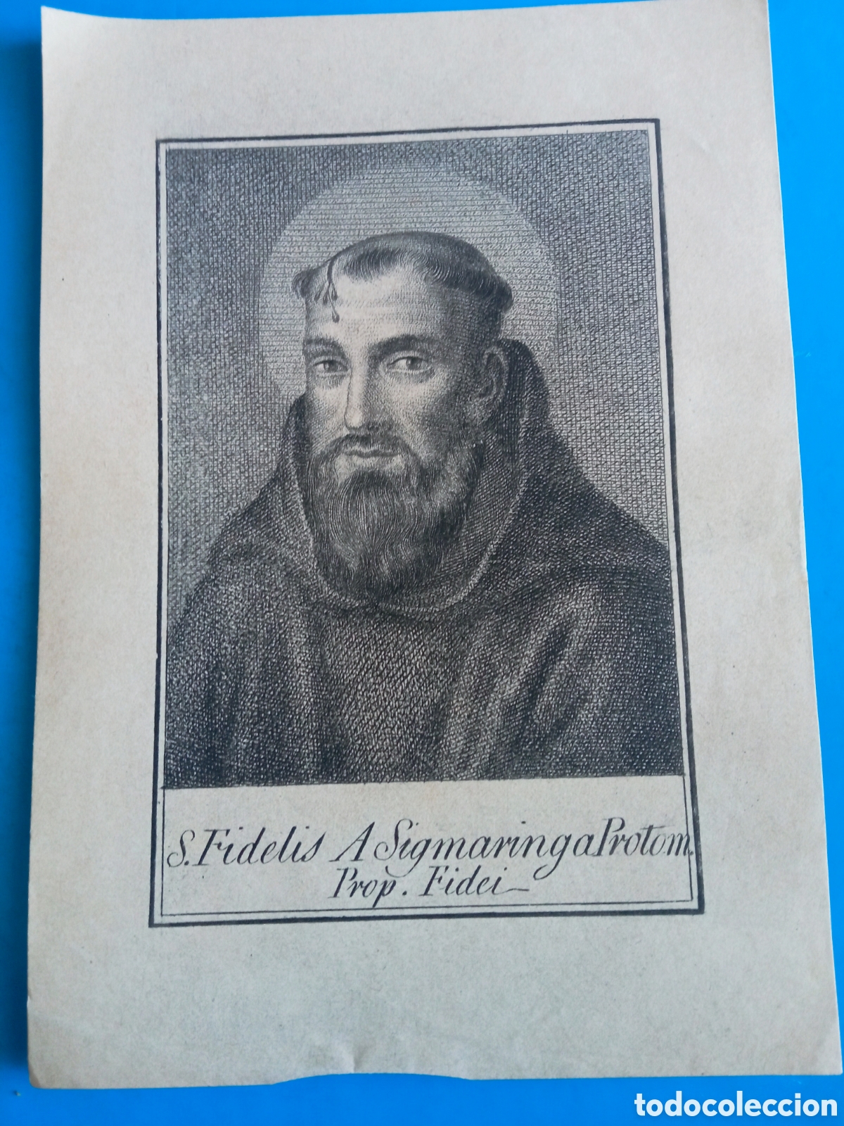 Arte: Antiguo grabado religioso, mide 16,3x11,5 cm