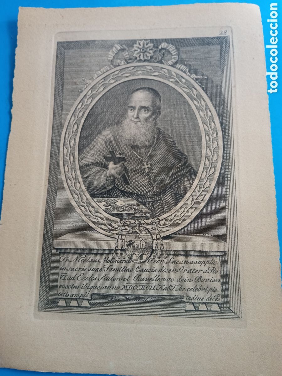 Arte: Antiguo grabado religioso, mide 16,8x12 cm - Foto 3