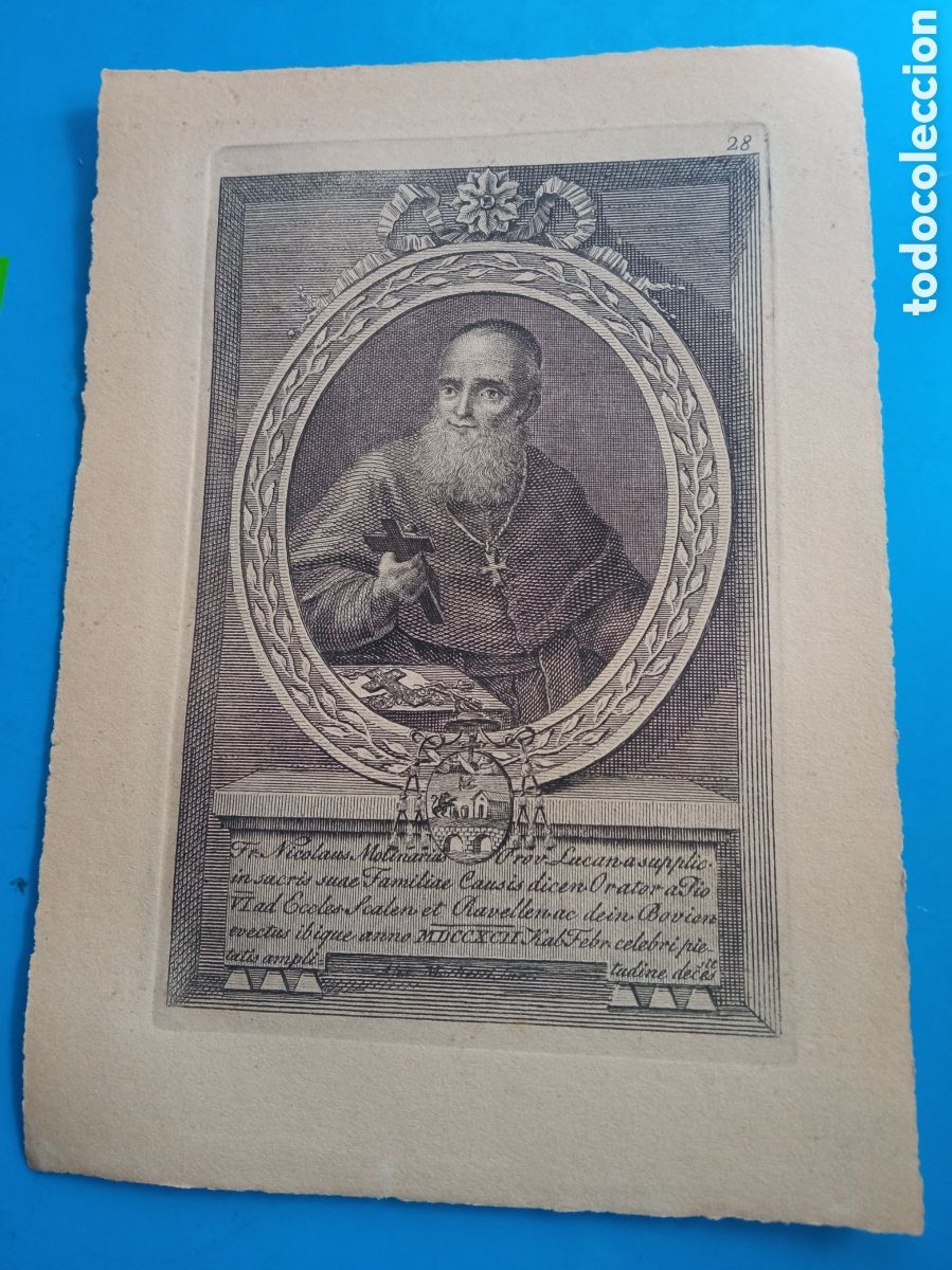 Arte: Antiguo grabado religioso, mide 16,8x12 cm