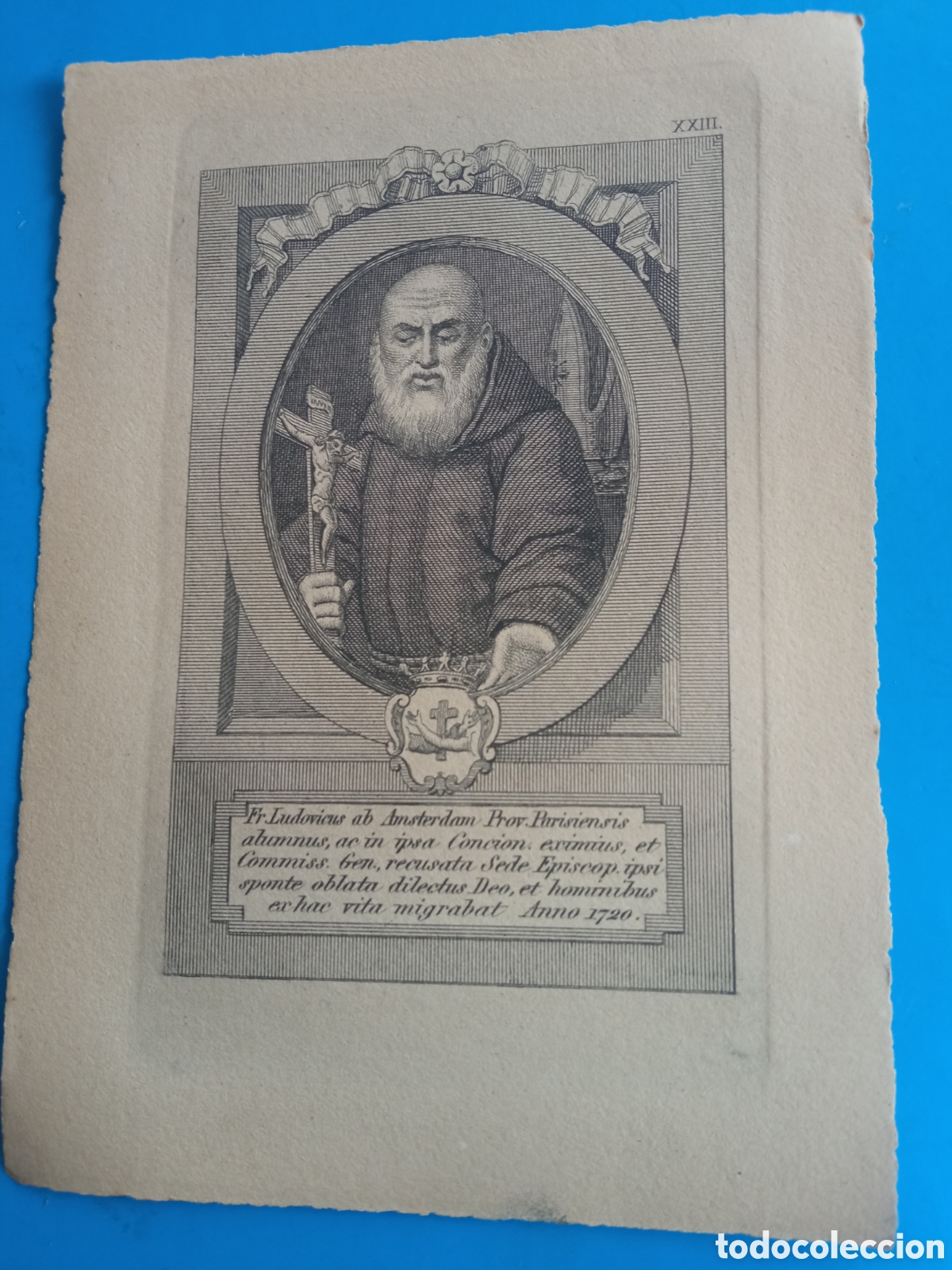 Arte: Antiguo grabado religioso, mide 16,8x12 cm