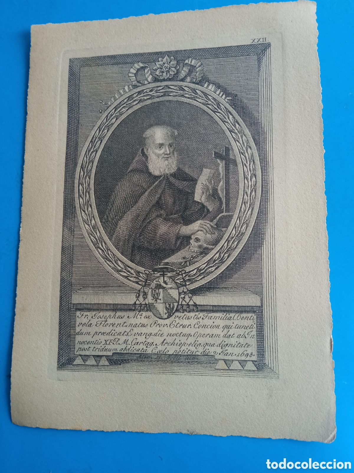 Arte: Antiguo grabado religioso, mide 16,6x12 cm