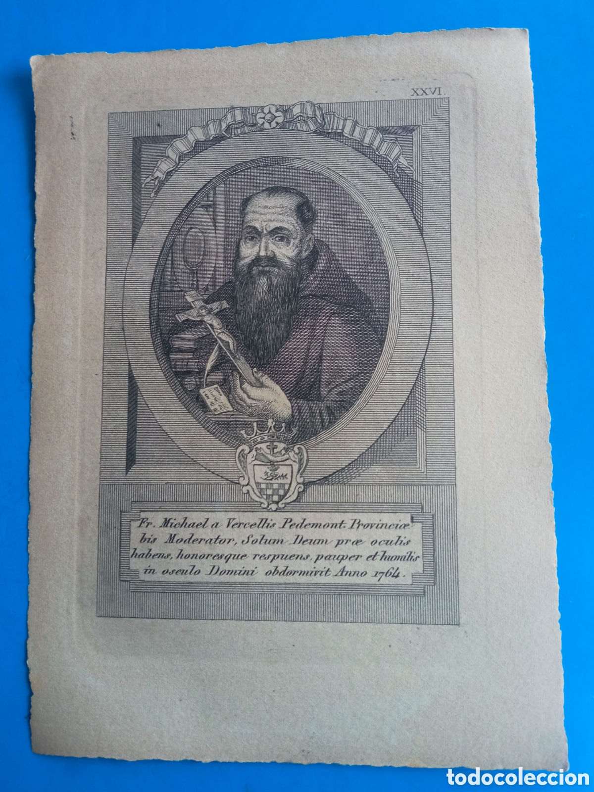 Arte: Antiguo grabado religioso, mide 16,8x12 cm