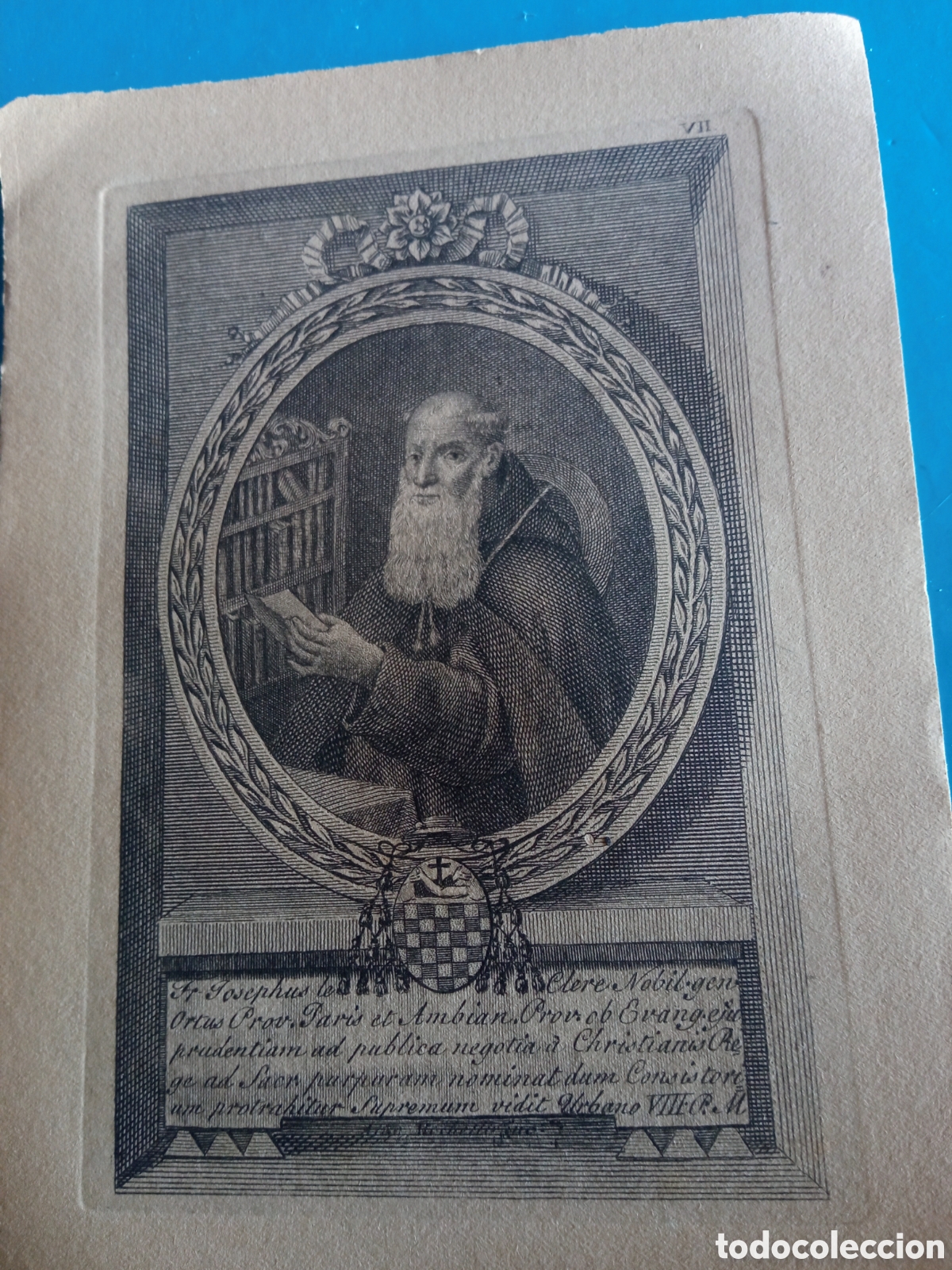 Arte: Antiguo grabado religioso, mide 16,8x12,2cm - Foto 3