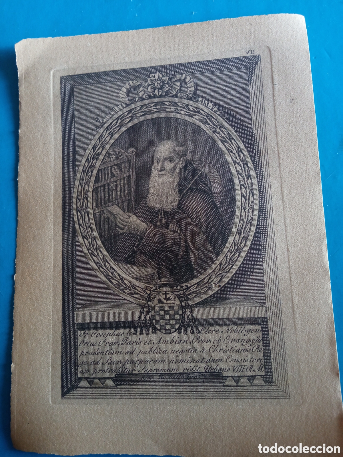 Arte: Antiguo grabado religioso, mide 16,8x12,2cm - Foto 1