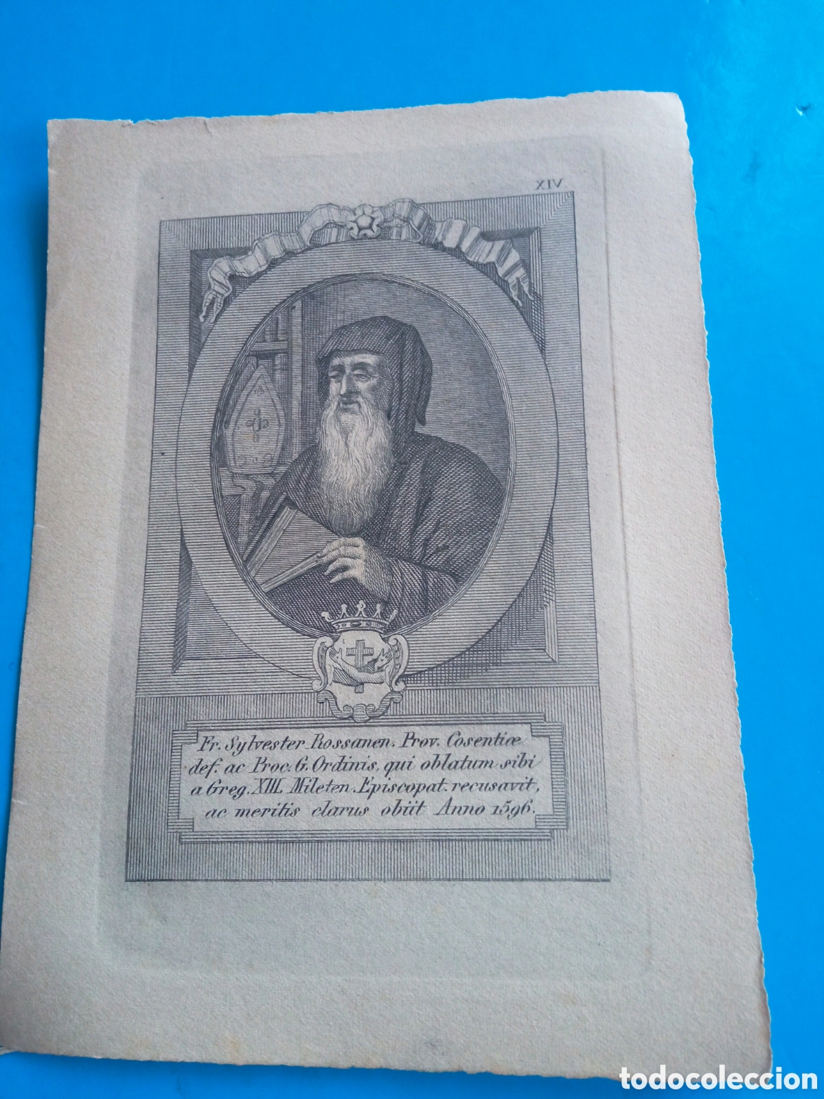 Arte: Antiguo grabado religioso, mide 16, 6x12cm - Foto 3
