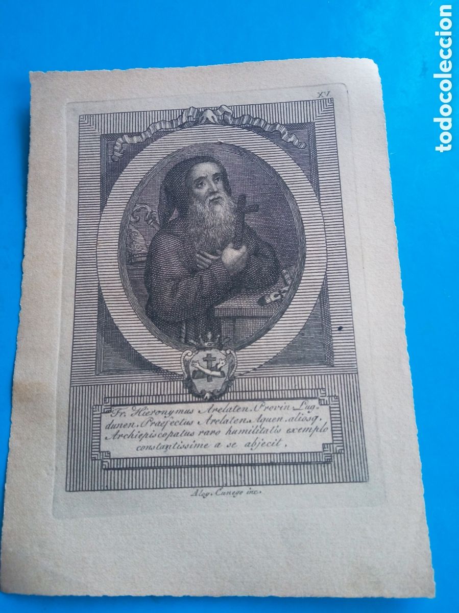 Arte: Antiguo grabado religioso, mide 16,6x12 cm