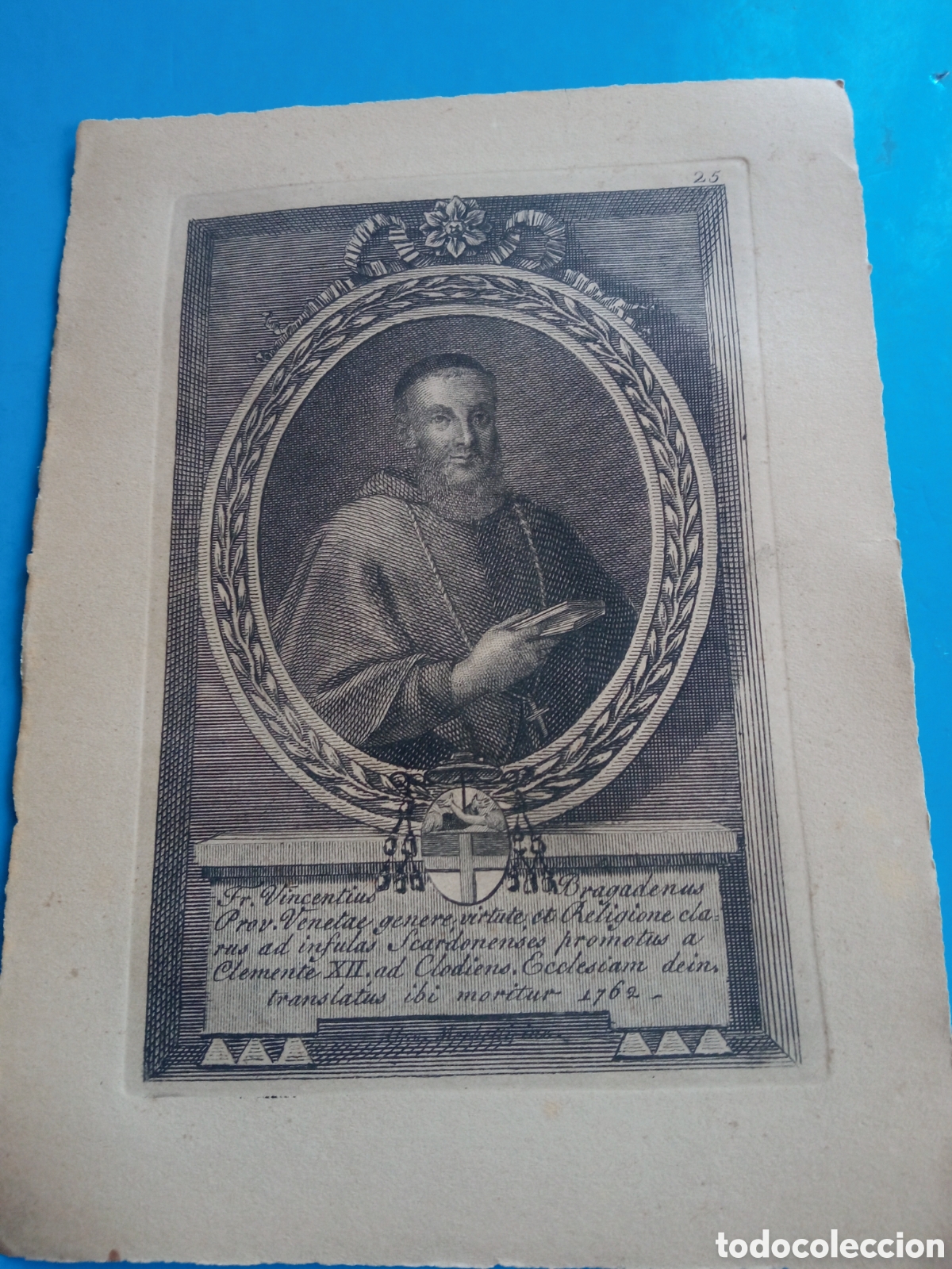Arte: Antiguo grabado religioso, mide 16,7x12,2 cm