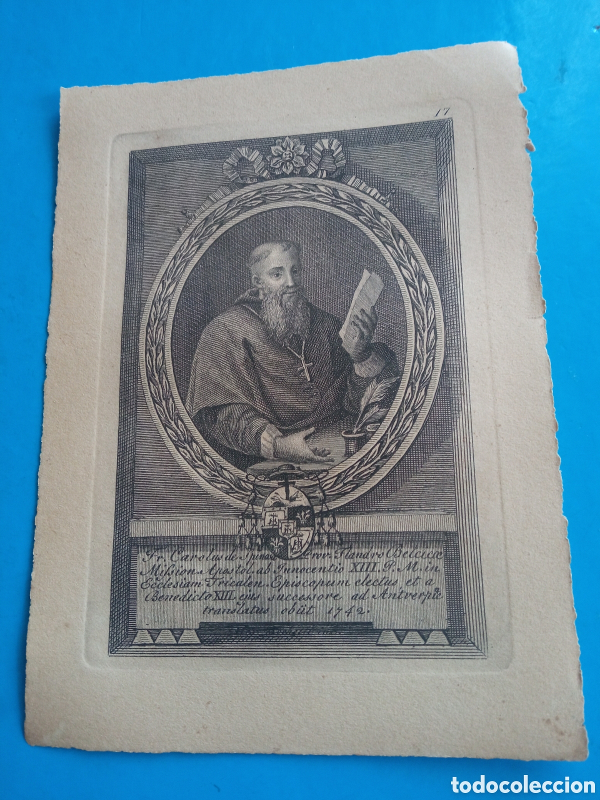 Arte: Antiguo grabado religioso, mide 16,6x12,2cm