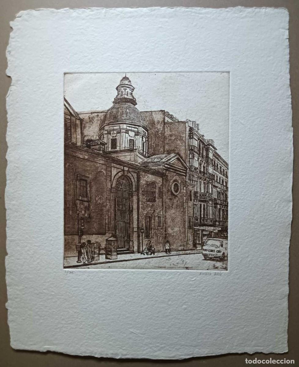 Arte: Amalia Avia (Toledo 1930-Madrid 2011) ATOCHA grabado 30x25 papel 51x42 firma l&aacute;piz y /75 buen estado