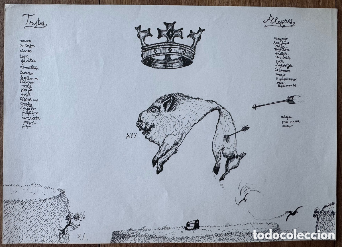 Arte: Rafael P&eacute;rez M&iacute;nguez. Tristes/ Alegres. Animales Salvajes, Animales Dom&eacute;sticos, 1973