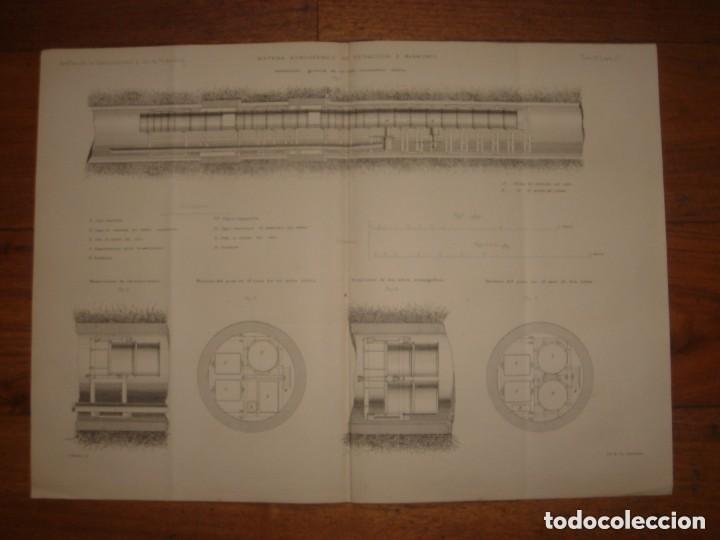 Arte: GRABADO TECNOLOG&Iacute;A, SIGLO XIX, SISTEMA ATMOSF&Eacute;RICO DE EXTRACCI&Oacute;N, BLANCHET, ORIGINAL, MADRID, 1879.